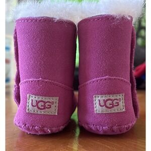 UGG Caden Suede Baby Boots Infant Size 0-1 Pink Shearling Lined